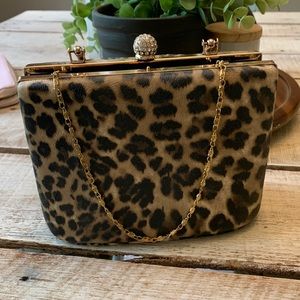 Evening animal print clutch